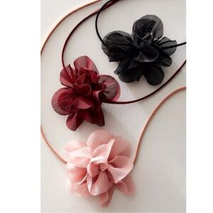 Free People Sweetheart Flower Choker Burgundy NWT Dainty Bracelet Hair Ethereal